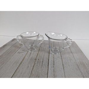 Vintage Imperial Candlewick Sugar Bowl and Creamer Set
